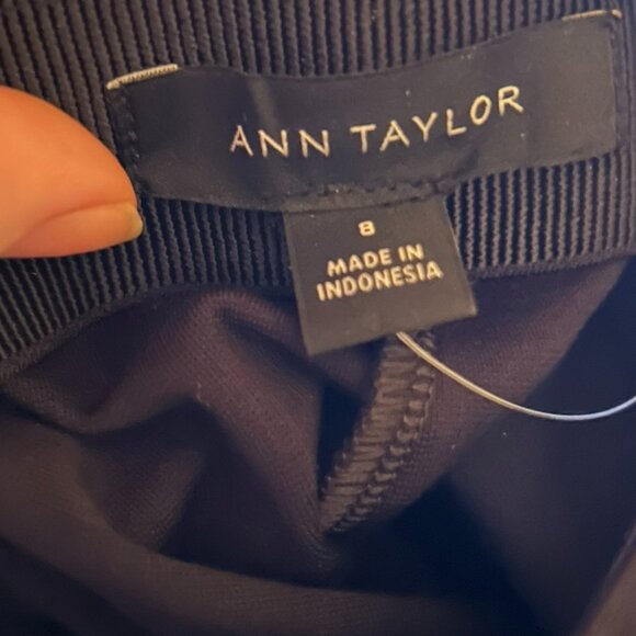 Ann Taylor Navy Gold Button Dress Pants Women’s 8 Work Slim Trousers - Picture 10 of 15